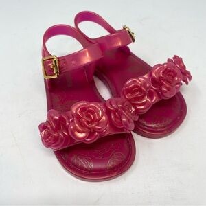 Mini Melissa Flower Sandals Dark Pink Toddler Size 7